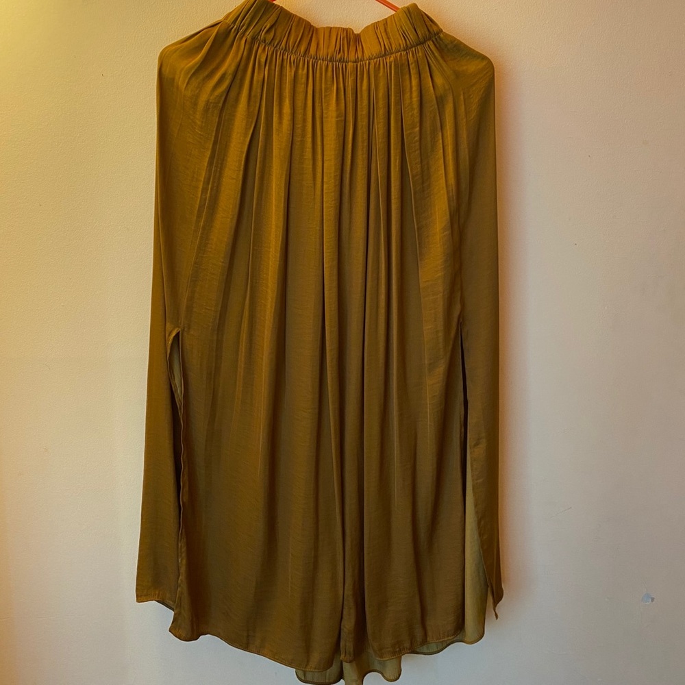 TOPSHOP Brown Maxi Slit Skirt
